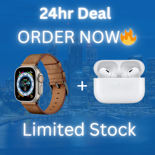 Smart Watch Ultra 10 + 10 Straps + Protector + airpods pro 2 – Ultimate Bundle